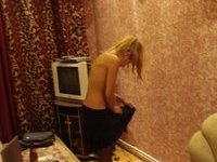 Blonde GF nude posing at home