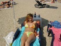 Amateur girl at hot summer vacation