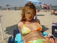 Amateur girl at hot summer vacation