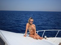 Sexy amateur blonde at summer vacation