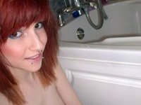 Redneaded teen babe at shower