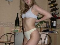 German blonde teen striptease