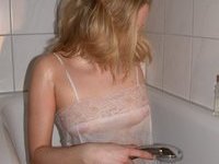 German blonde teen striptease