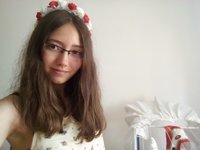 Amateur girl in glasses