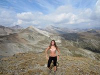 Lida posing topless at mountains
