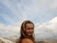 Lida posing topless at mountains