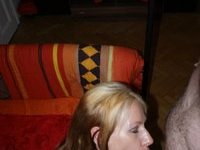Blond amateur wife nude posing and cock sucking
