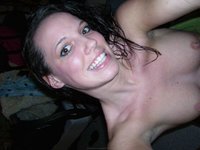 Cute amateur brunette nude posing and blowjob