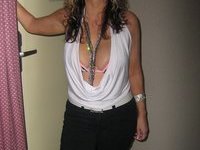 Busty amateur blonde MILF nude posing pics collection