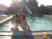 Lesbian amateur couple exposed