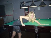 Blond wife posing for hubby
