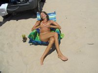 Amateur wife at hot summer vacation