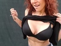Sexy redhead MILF nude posing pics collection