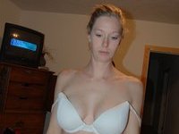 Blond amateur wife posing for hubby