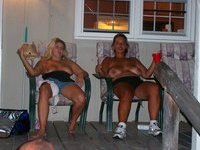 Swinger busty blond MILF with friends