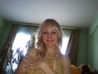 Russian amateur blonde posing at home