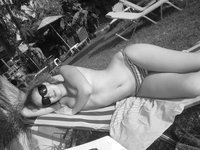 Amateur girl sunbathing