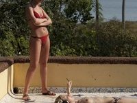 Three amateur GFs sunbathing topless
