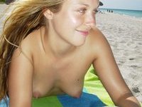 Blonde amateur babe at summer vacation