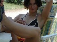 French nudist teen stripping outdoors