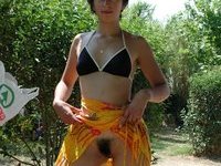 French nudist teen stripping outdoors