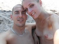 Young nudist couple exposed