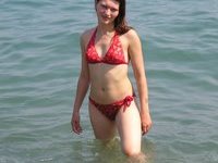 Amateur girl at summer vacation
