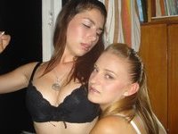 Amateur girl alone and with friends