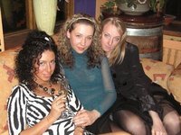 Sexy curly GF with friends