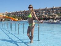 Skinny amateur girl at summer vacation