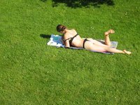 Blond amateur wife at summer vacation