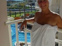 Blond amateur wife at summer vacation