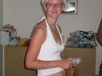 Nerdy blond wife exposed