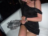 Young amateur babe posing and sucking