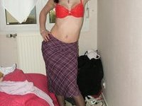Amateur brunette posing at home