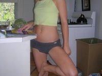Amateur babe posing at home