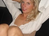 Amateur blonde MILF nude teasing and cock sucking