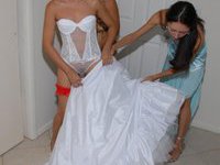 Stunning sexy brides posing