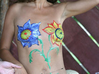 Body painted amateur nudes