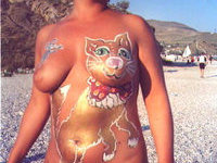 Body painted amateur nudes