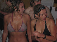 Wet babes partying hard