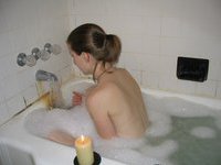 Taking a bath and posing
