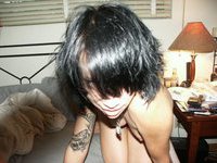 Emo tattooed girl partying
