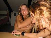 Teen chicks playing strip poker