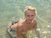 Nude in the ocean