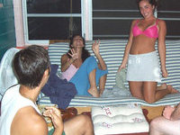 Playing strip poker and stripping