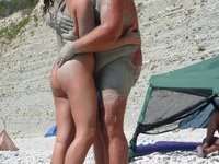 Nudist amateurs at beach