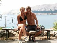 real amateur couple at summer vacation