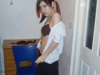Young amateur girl posing at home