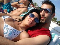 Amateur couple at hot summer vacation